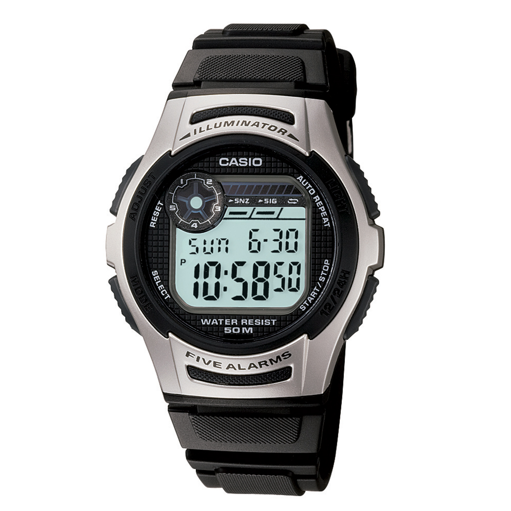 Casio Mens 50m Water Resistant W213-1A Digital Watch  