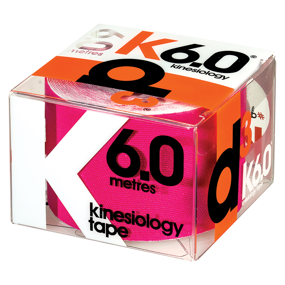 d3 K6.0 Kinesiology Muscle Tape Single Latex-free 6m 50mm Pink
