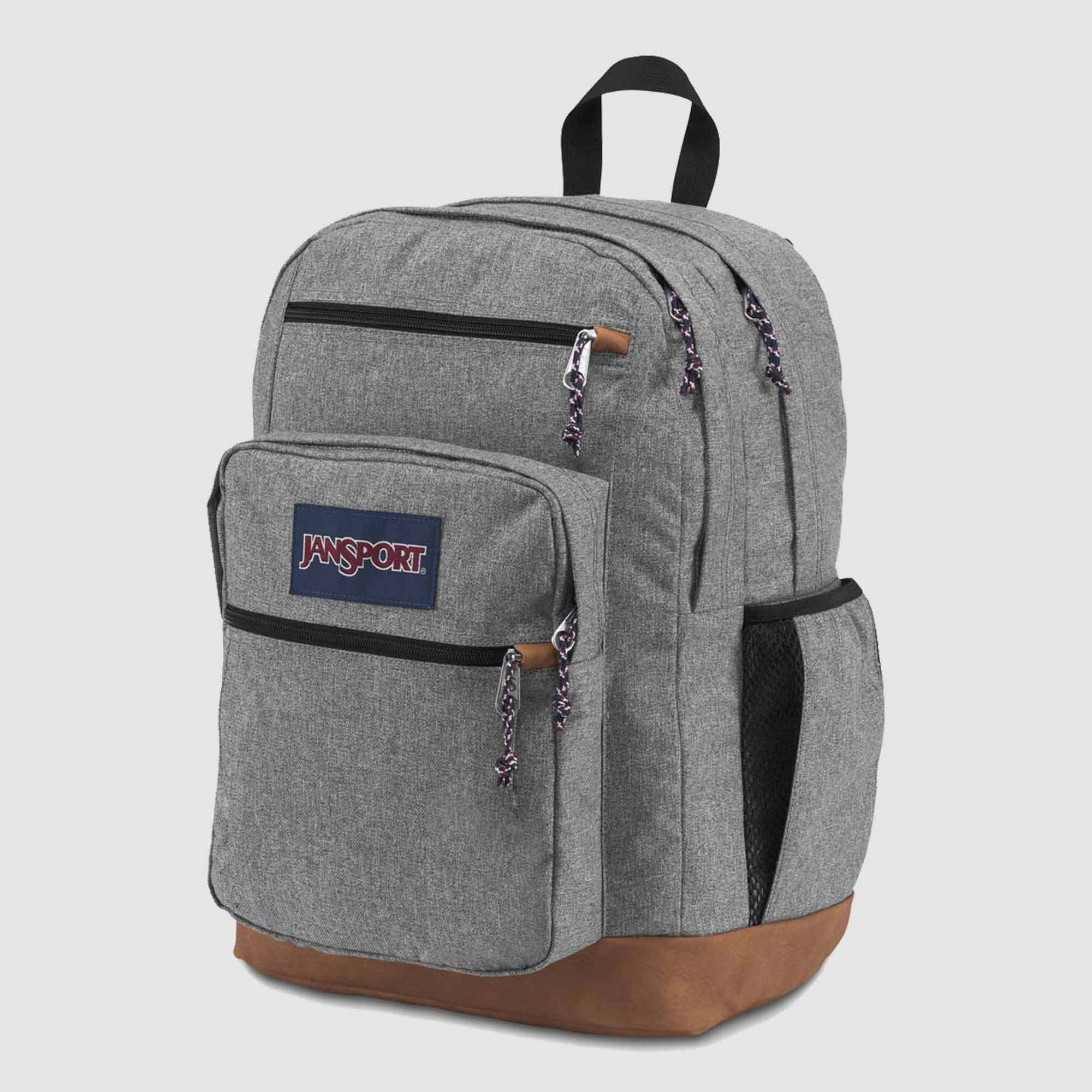 jansport cool student backpack grey letterman poly