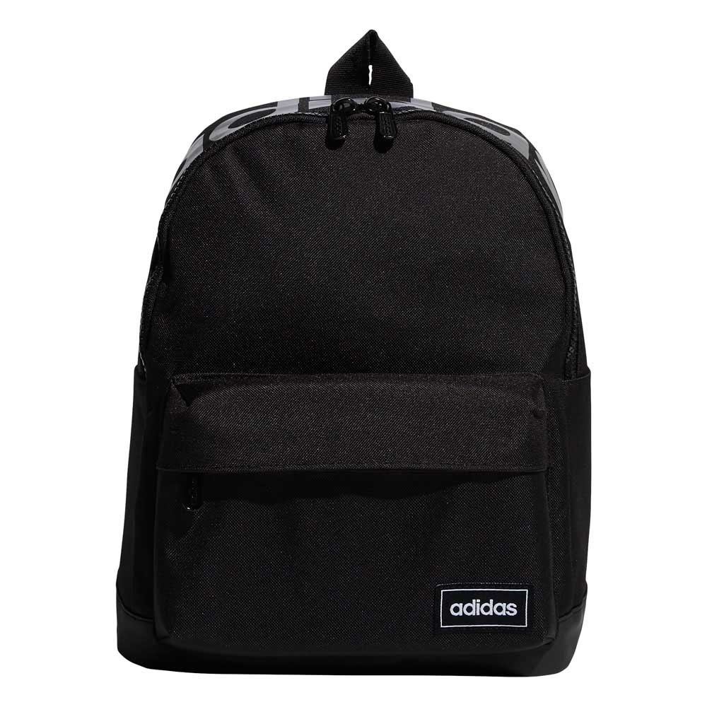 black backpack with silver zippers