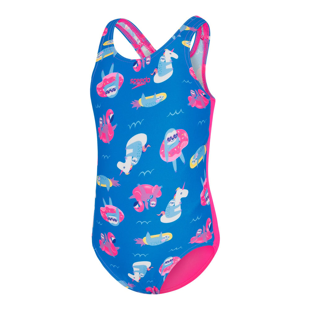 Speedo Little Girls Sloth Party Medalist Swimsuit | Rebel Sport