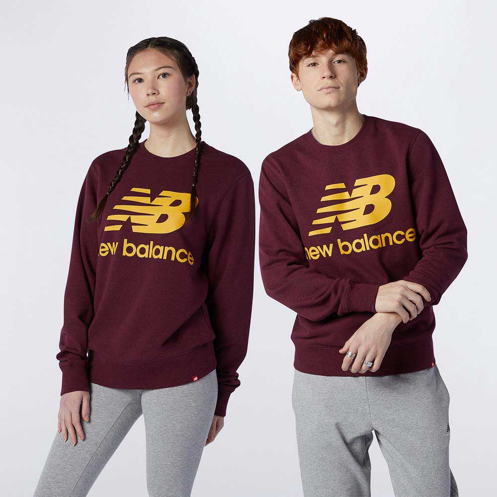 nb essentials stacked logo crew