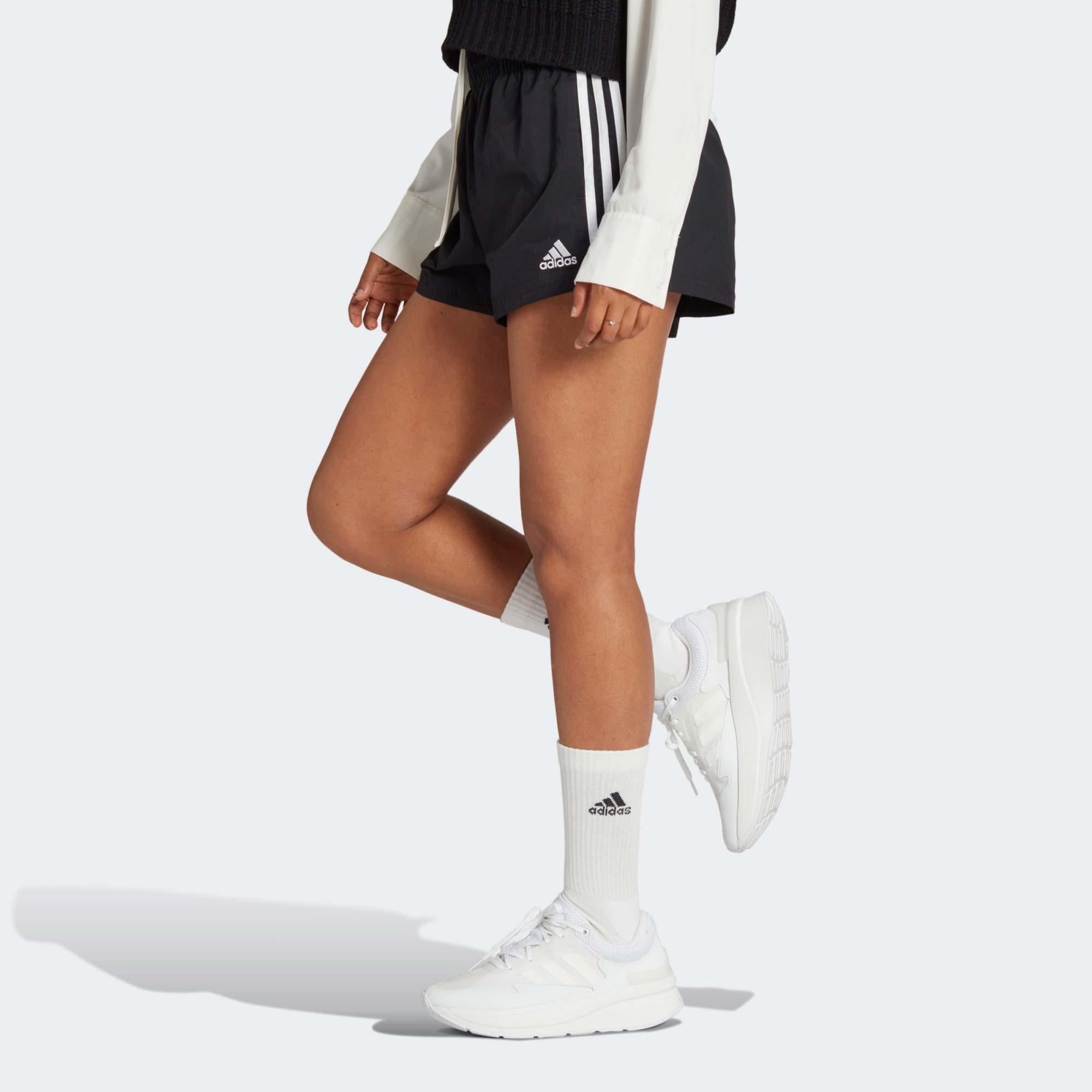 adidas Womens 3 Stripes Woven Short