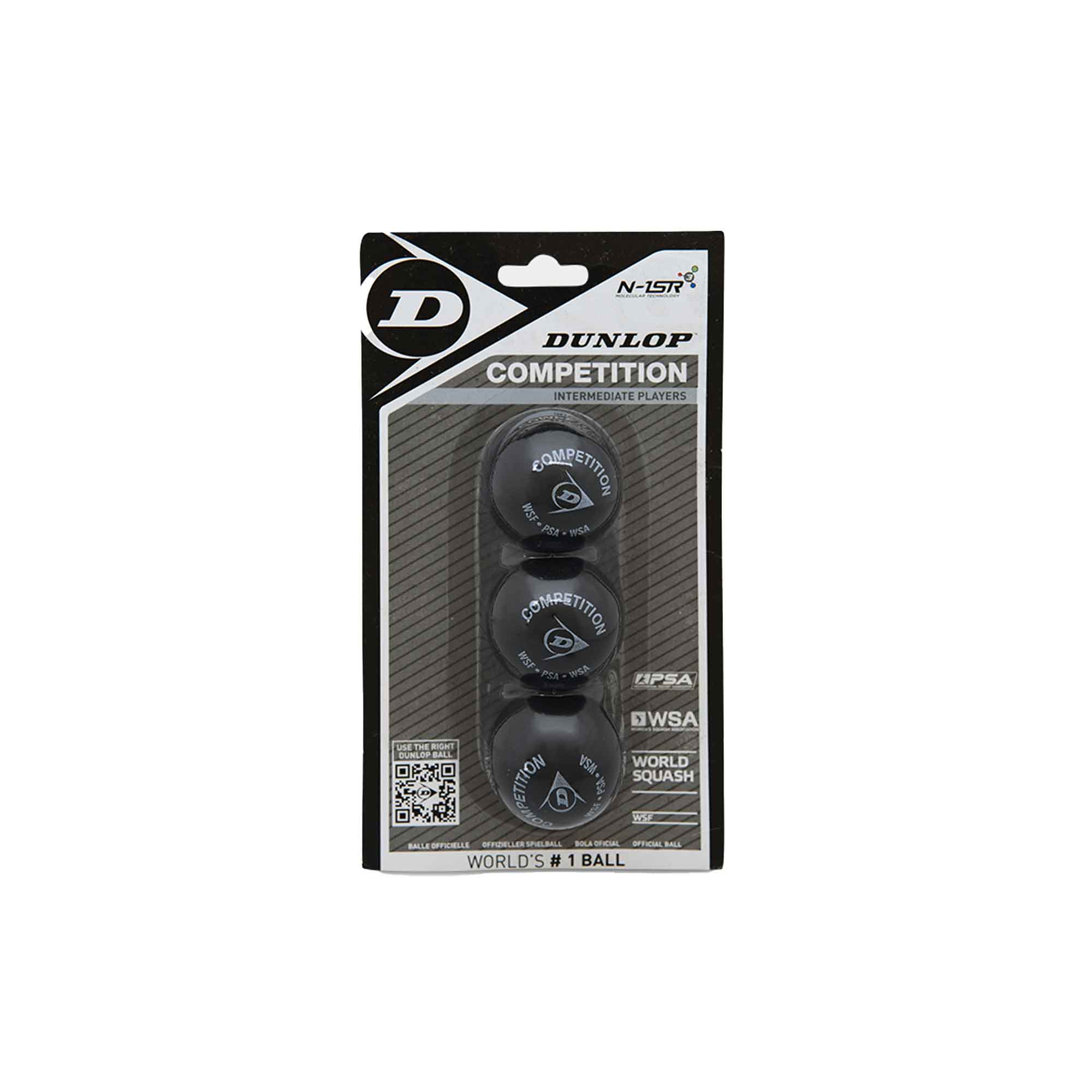 Dunlop Competition Squash Ball 3 Ball Blister