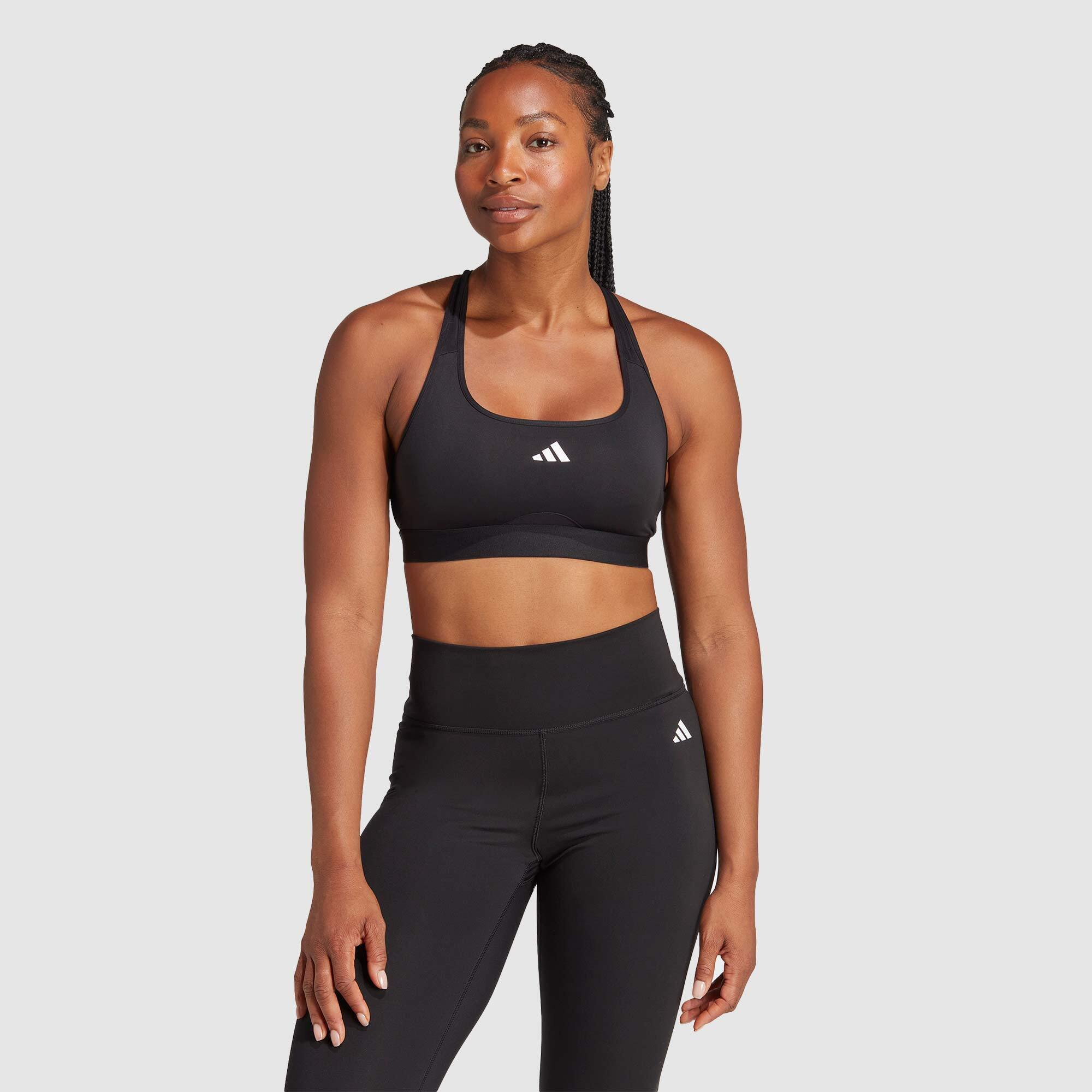 adidas Womens Powerreact Training Medium-Support Crop