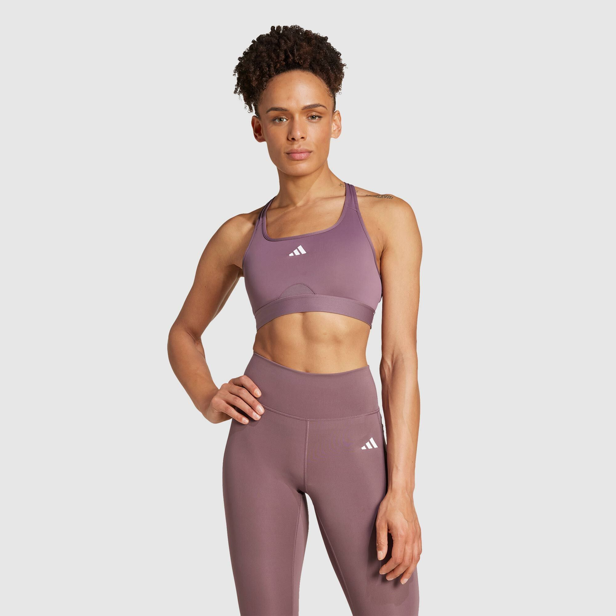 adidas Womens Powerreact Training Medium-Support Crop