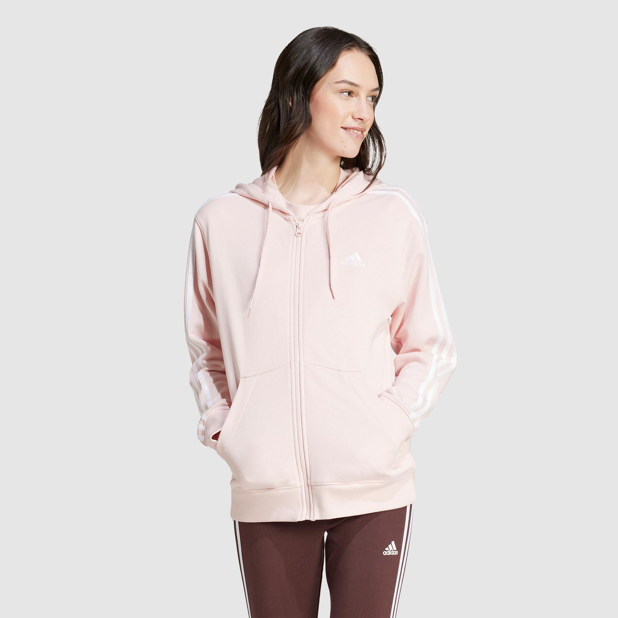 adidas Womens Essentials French Terry Full-Zip Hoody
