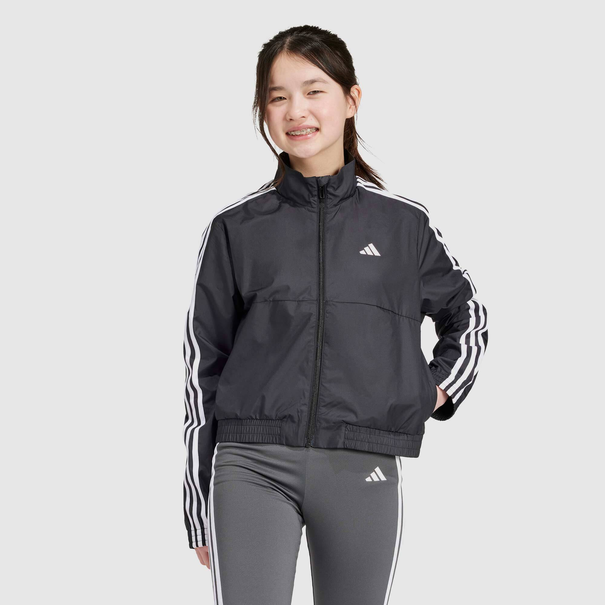 adidas Girls Train Essential 3 Stripes Full Zip Jacket