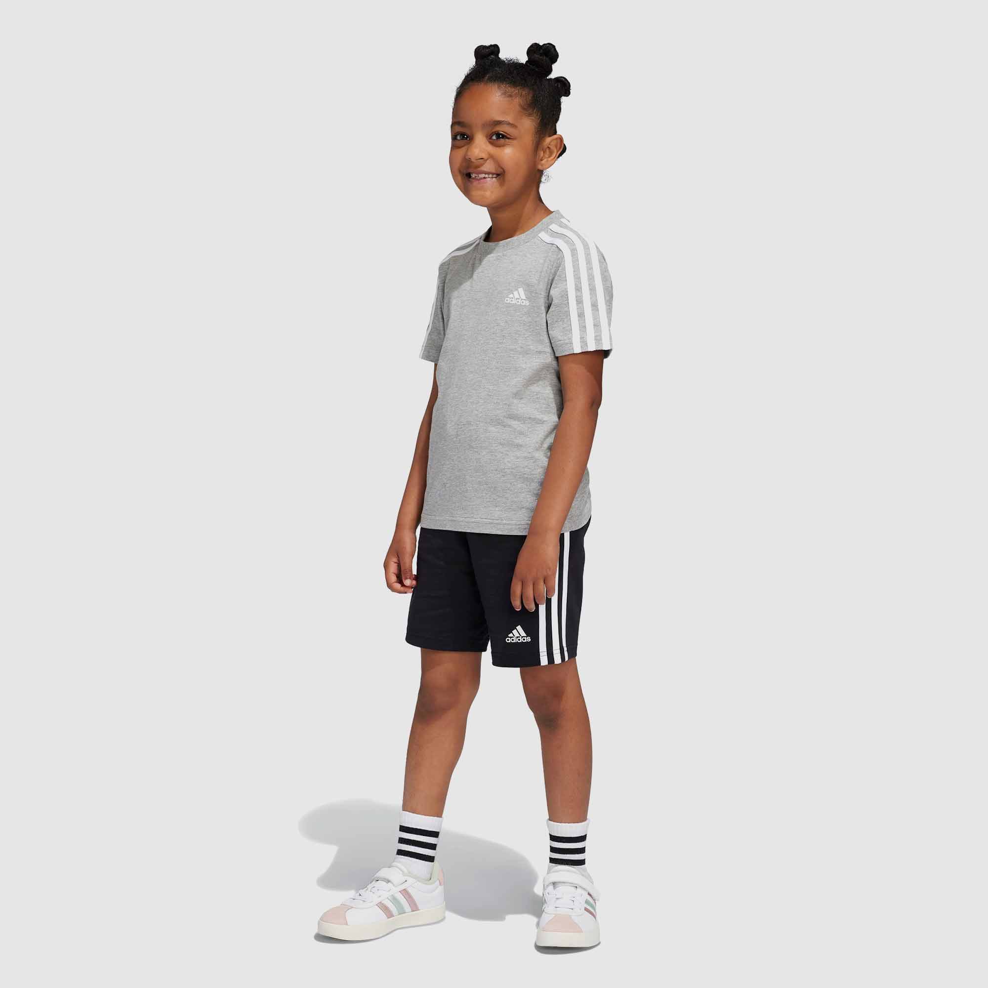 adidas Kids Essentials 3 Stripes Tshirt Set