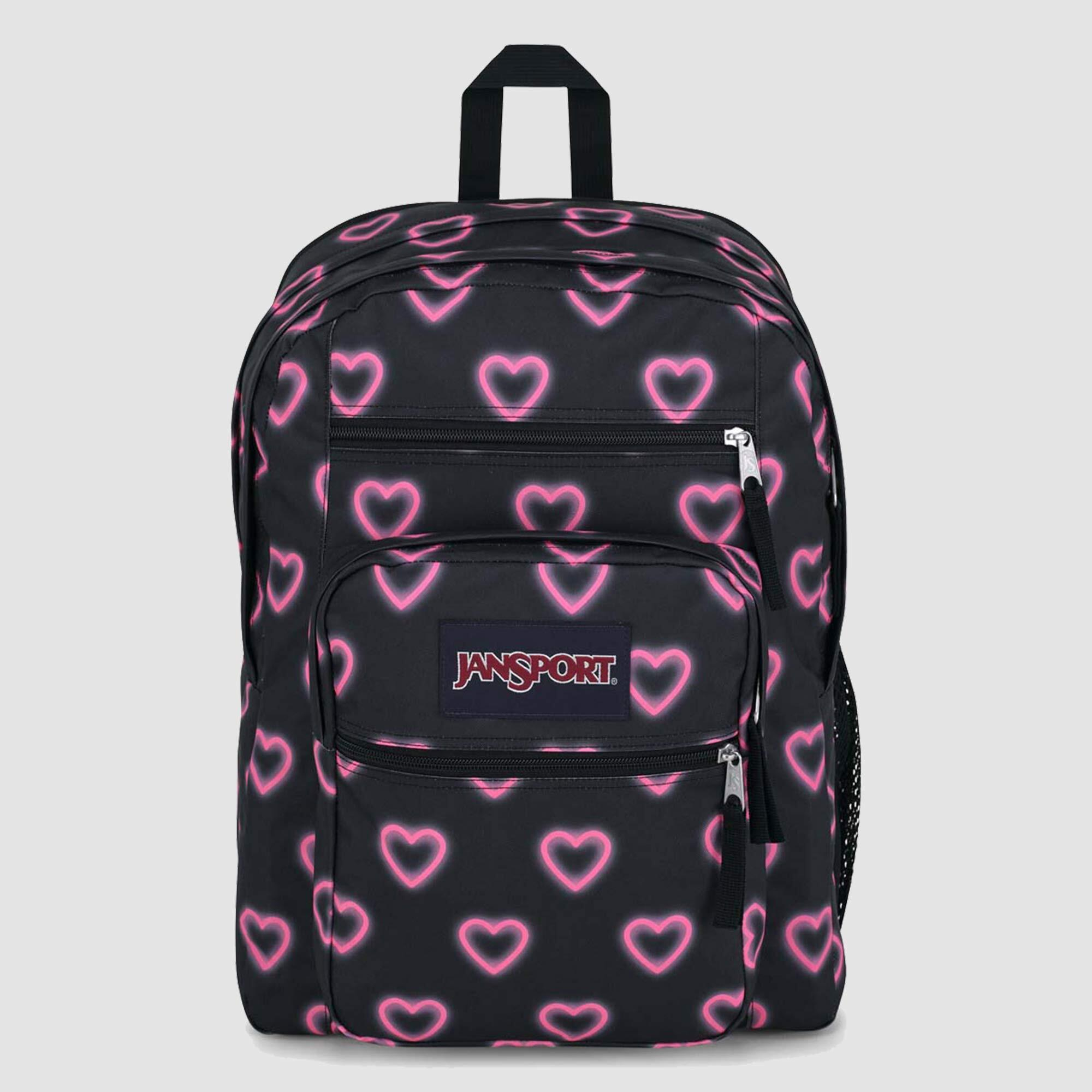 JanSport Big Student Backpack Happy Hearts Black 34 Litres