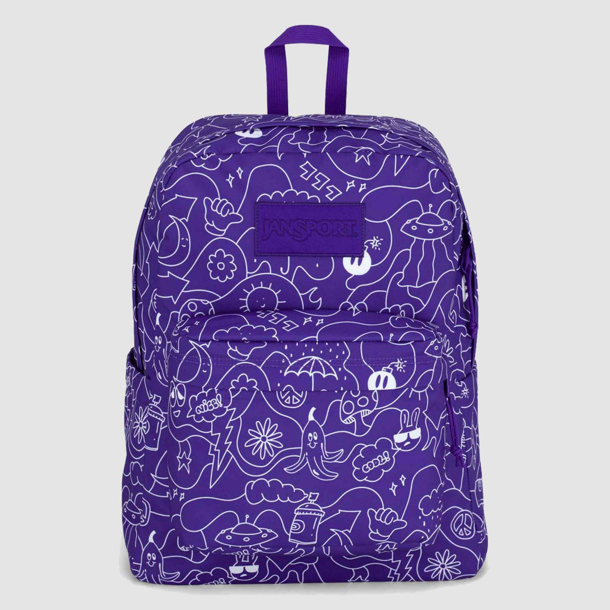 JanSport Cross Town Backpack Dub Doodle Purple 26 Litres