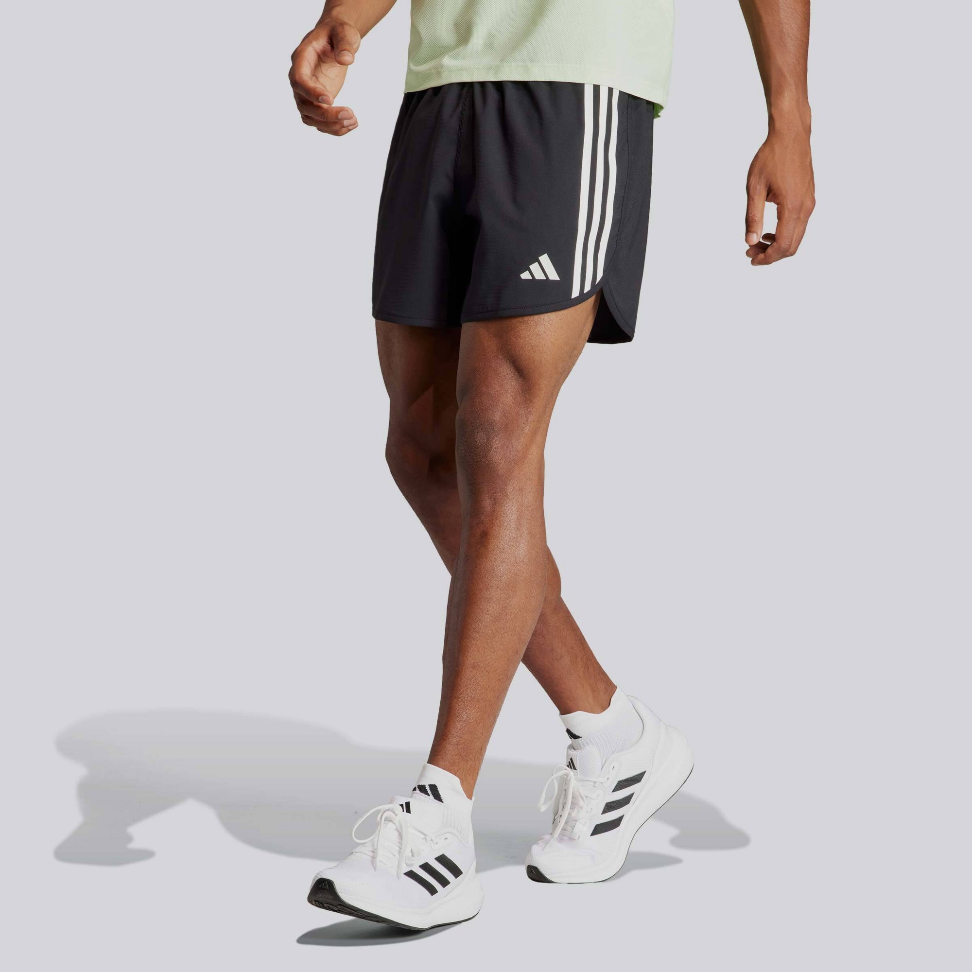 adidas Mens Own the Run 3 Stripe 5 inch Short