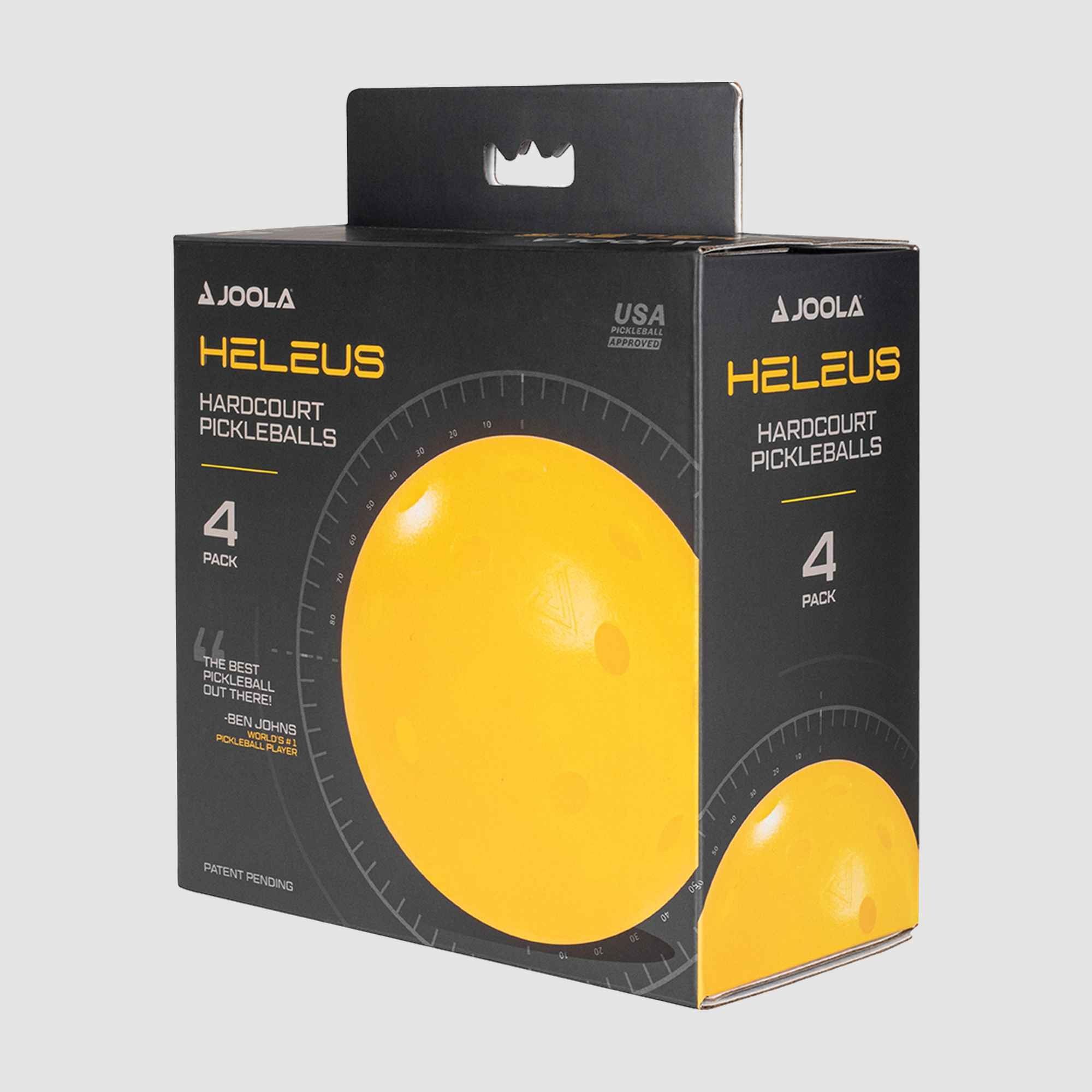 JOOLA Pickleball Heleus Balls 4 Pack Yellow