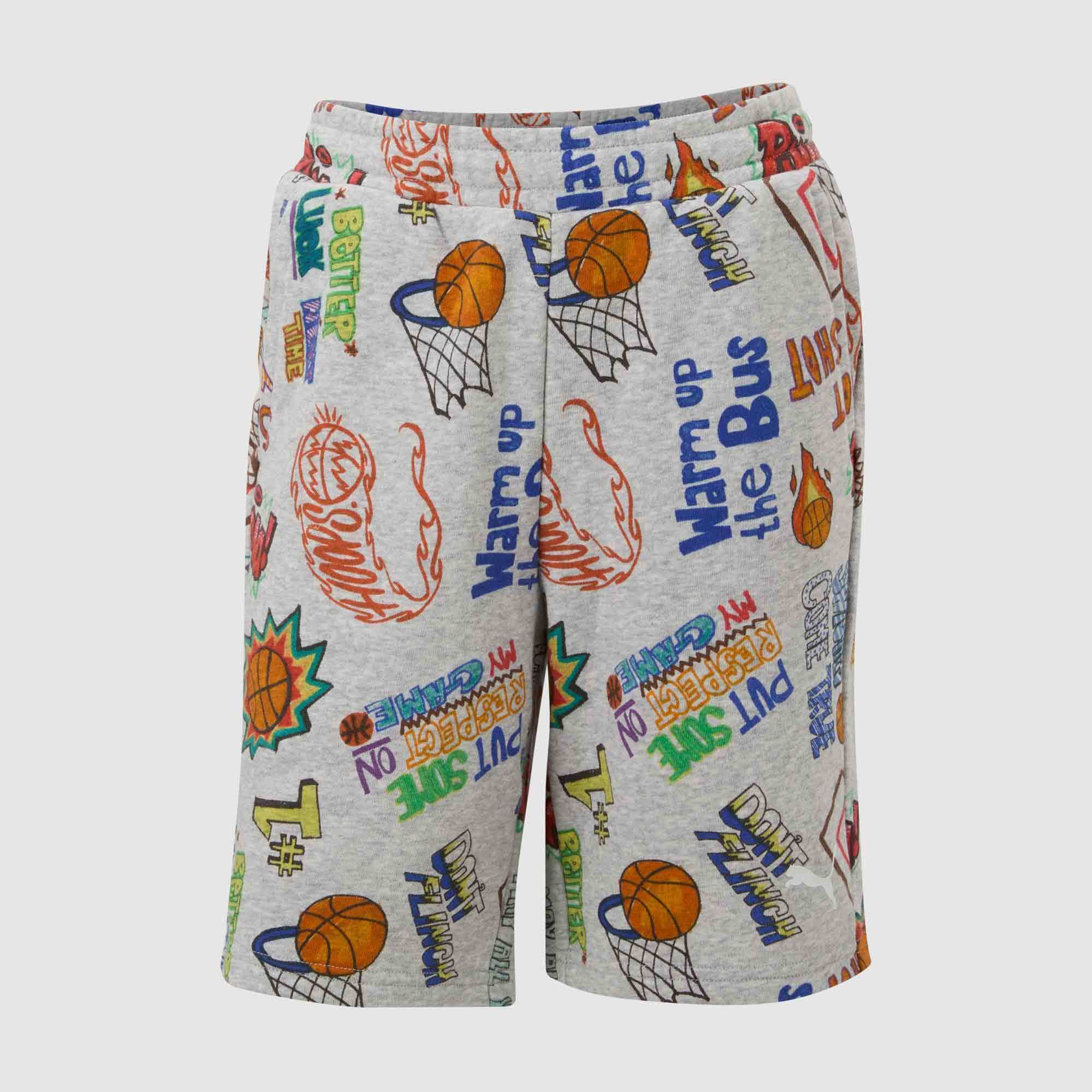 Puma Boys Hoops Graphic All Over Print Short