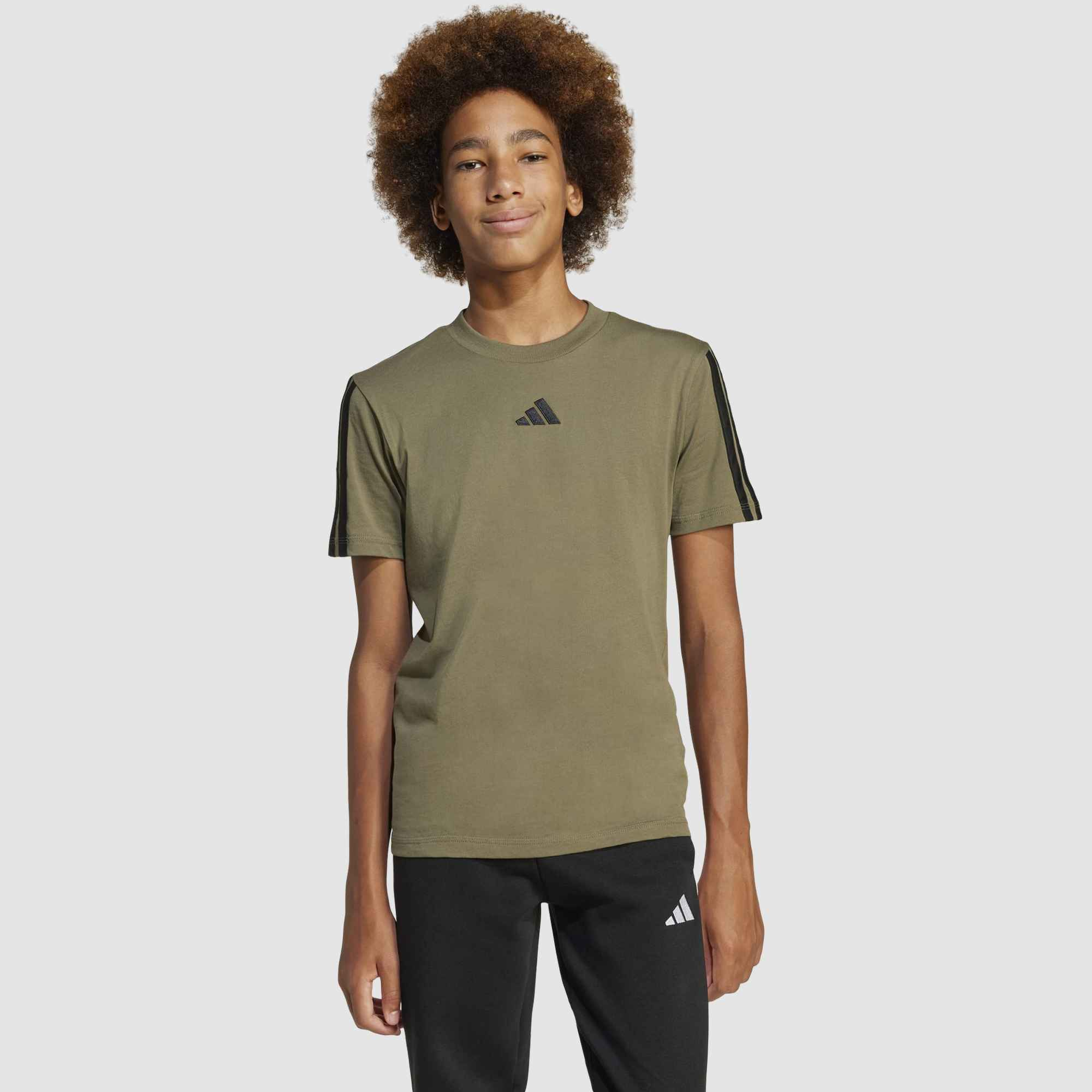 adidas Boys Essential 3 Stripe Tshirt